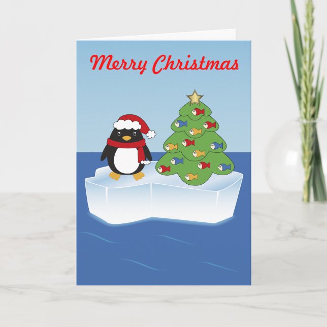 Eddie the Penguin and his Christmas Tree Holiday Card (Front)