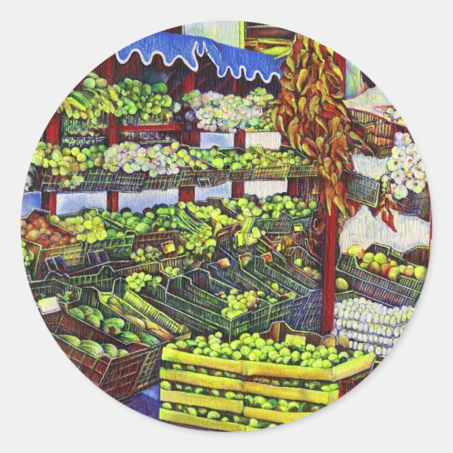 Eddie's Market, Hungary Classic Round Sticker (Front)