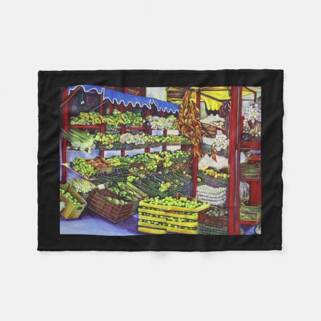 Eddie's Market, Hungary Fleece Blanket (Front (Horizontal))
