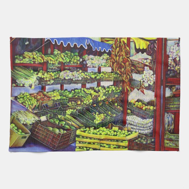Eddie's Market, Hungary Kitchen Towel (Horizontal)