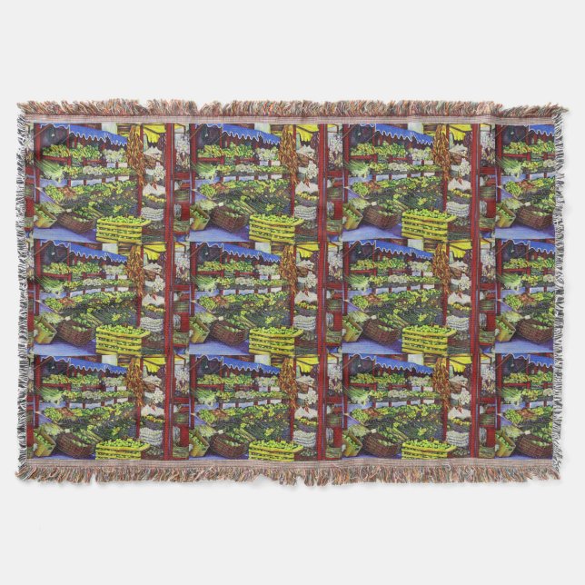 Eddie's Market, Hungary Throw Blanket (Front)