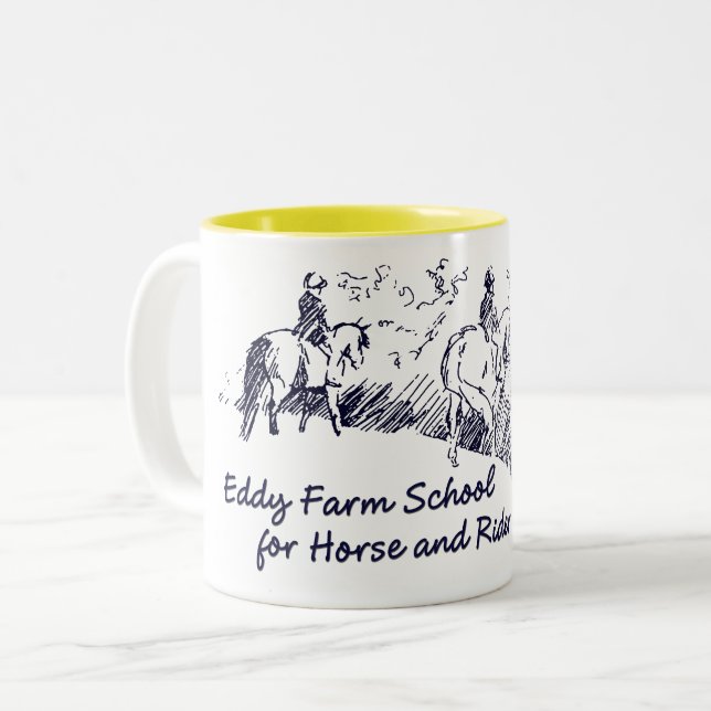 Eddy Farm School for Horse and Rider Two-Tone Coffee Mug (Front Left)