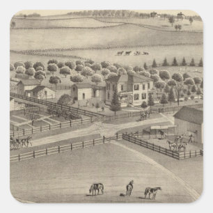 Eddy stock farm & residence, Benton Tp Square Sticker