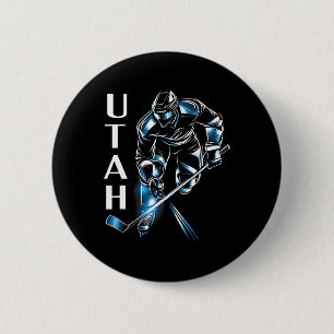 Eddy's Canyon Hockey Uni-adult Utah Hockey 2 Inch Round Button