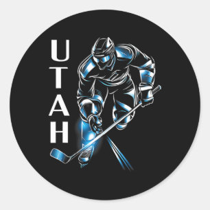Eddy's Canyon Hockey Uni-adult Utah Hockey Classic Round Sticker