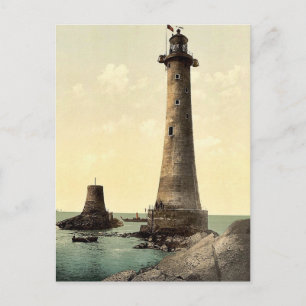 Eddystone Lighthouse, Plymouth, England classic Ph Postcard