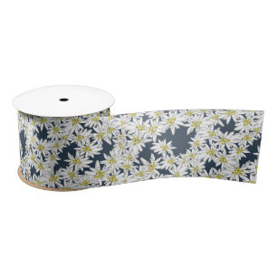 Edelweiss Alpine Wildflower Cottagecore Crafts Satin Ribbon