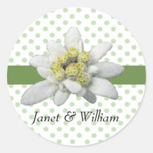 Edelweiss and Polka Dots Wedding Envelope Seal