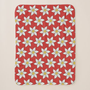 Edelweiss Blooms Red Sherpa Fleece Blanket