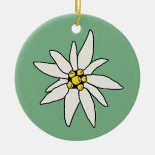 Edelweiss Chalet Flower Retro Huts Vintage Alm Ceramic Ornament