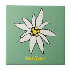 Edelweiss Chalet Flower Retro Huts Vintage Alm Lug Tile