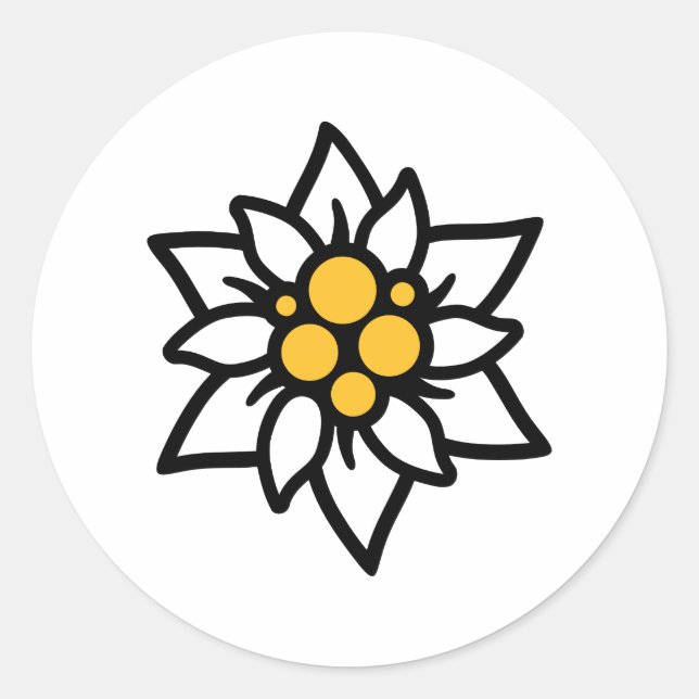 Edelweiss Classic Round Sticker (Front)