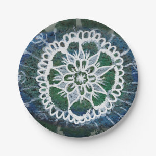 Edelweiss Custom Paper Plates Blue Mandala