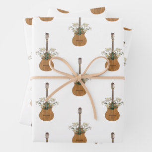 Edelweiss Duet with Guitar Sweet Alpine Wrapping Paper Sheet