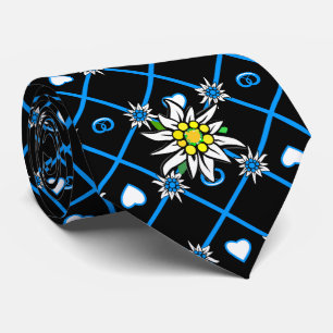 Edelweiss et Edelweiss motif sur la cravate noire