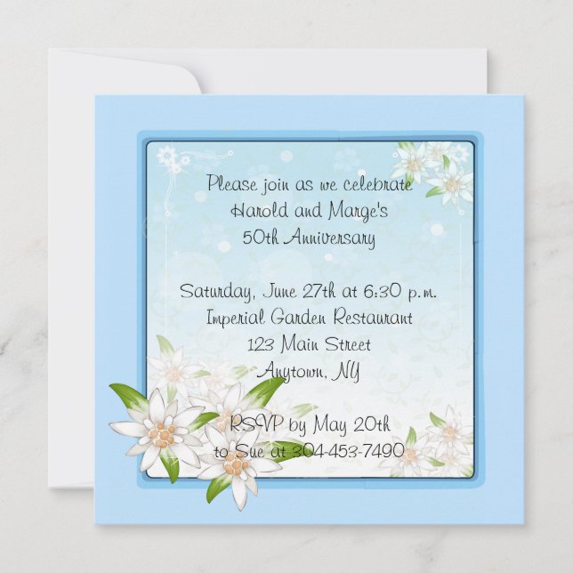 Edelweiss Flower Invitation (Front)