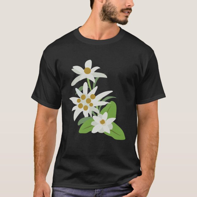 Edelweiss Flower Mountain Flowers Switzerland Aust T-Shirt (Front)