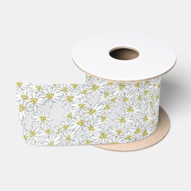 Edelweiss Flowers Austrian Sound of Music Floral  Satin Ribbon (Spool)
