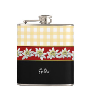 Edelweiss Flowers Custom Flask