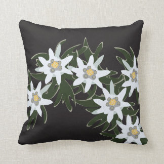 Edelweiss flowers throw pillow