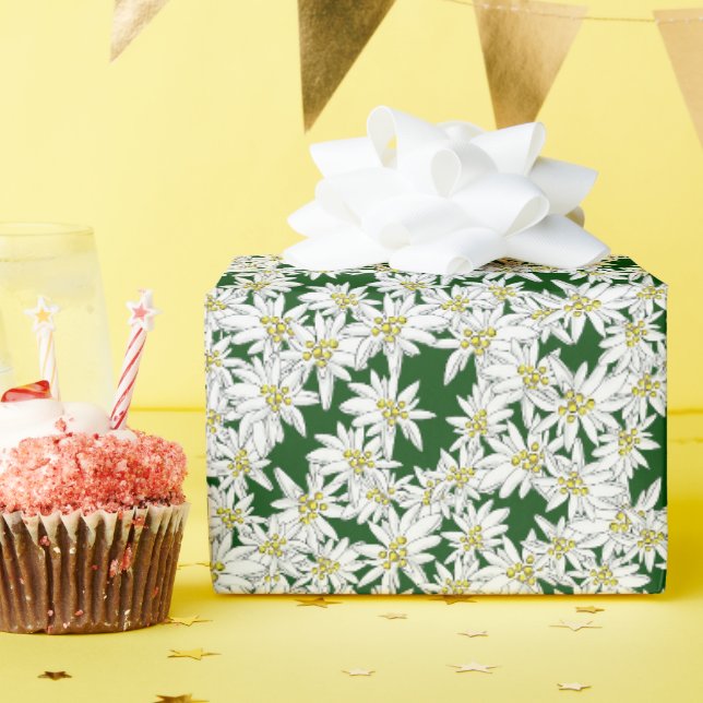 Edelweiss Hand-Drawn Sound of Music Alpine Floral  Wrapping Paper (Birthday Party)
