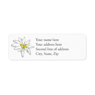Edelweiss Hand-Drawn Unique Return Address