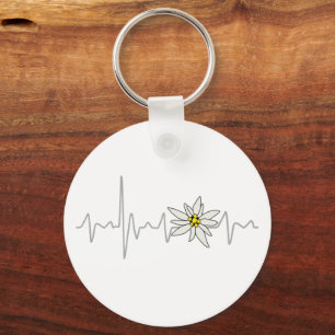 Edelweiss Heartbeat Oktoberfest Vintage Souvenir Keychain