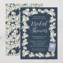 Edelweiss Navy Blue Wildflower Bridal Shower