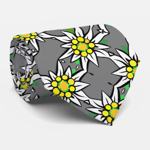 Edelweiß on grey, for Bavaria fans Tie
