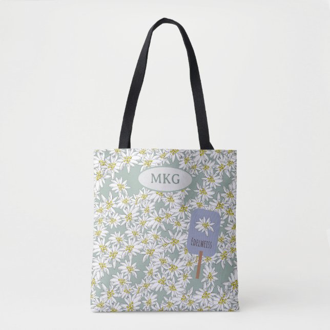Edelweiss Sound of Music Elegant Hand-Illustrated Tote Bag (Front)