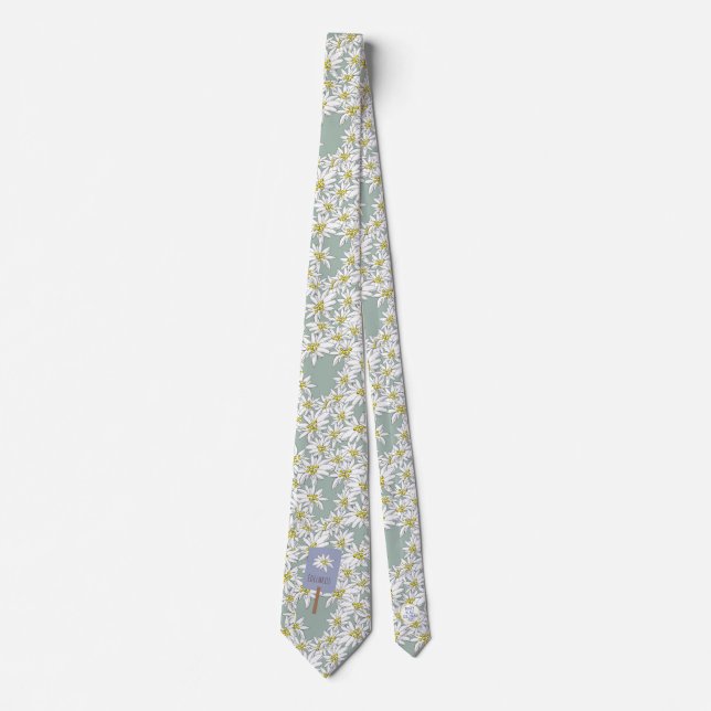 Edelweiss Sound of Music Hand-Drawn Unique Tie (Front)