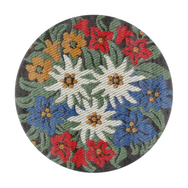 Edelweiss Swiss Alpine Flower Cutting Board (Front)
