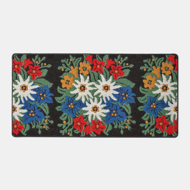 Edelweiss Swiss Alpine Flower  Desk Mat (Front)