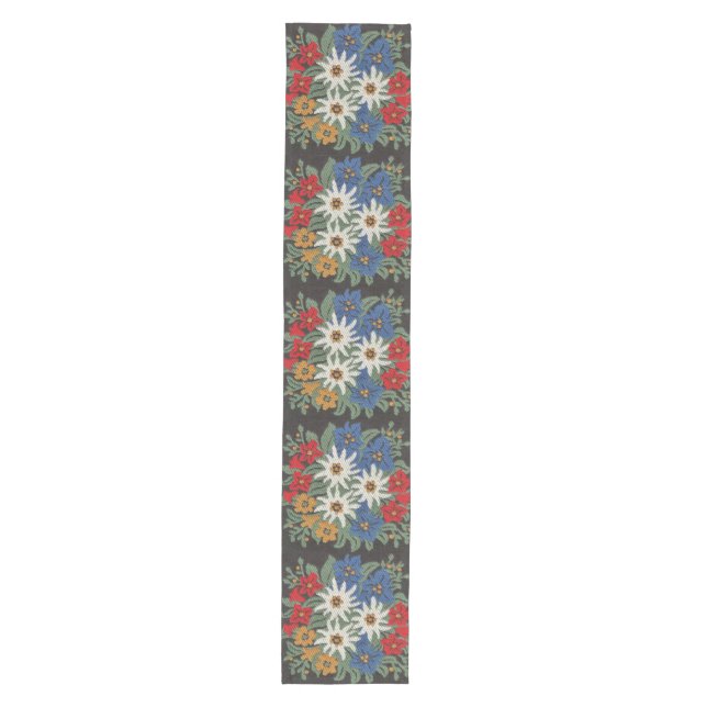 Edelweiss Swiss Alpine Flower Medium Table Runner (Front)