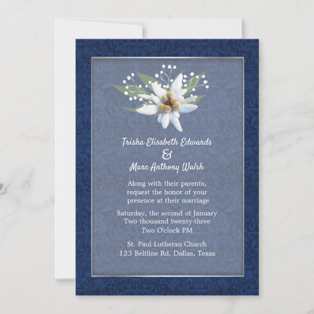 Edelweiss Wedding Invitation (Front)