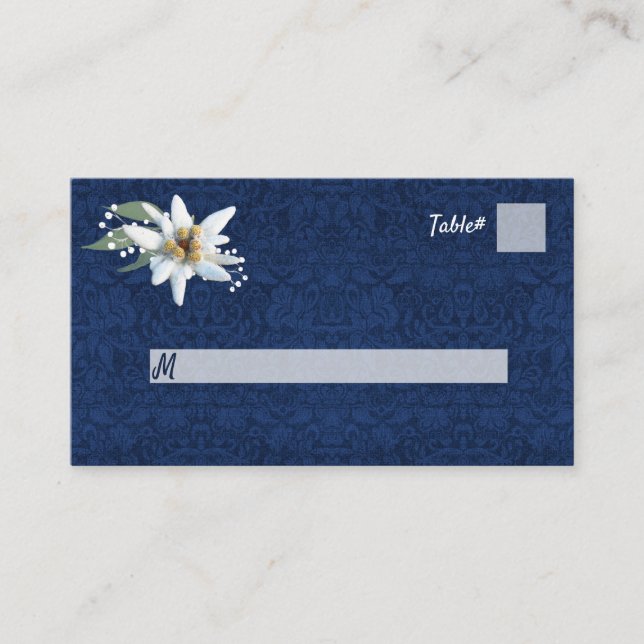 Edelweiss Wedding Place Card (Front)