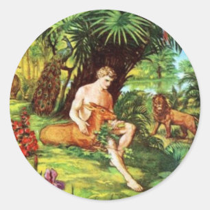 Eden Adam In The Garden Classic Round Sticker