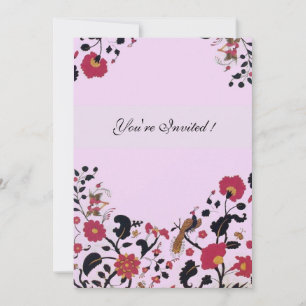 EDEN ,black and white ,red pink Invitation