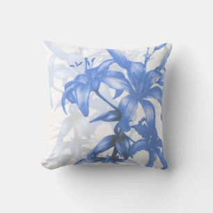 "Eden blue lilies" fine art square pillow