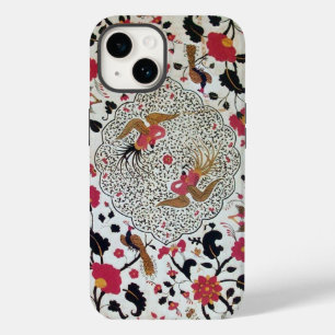 EDEN / ELEGANT RED BLACK WHITE FLOWERS AND BIRDS iPhone 14 CASE