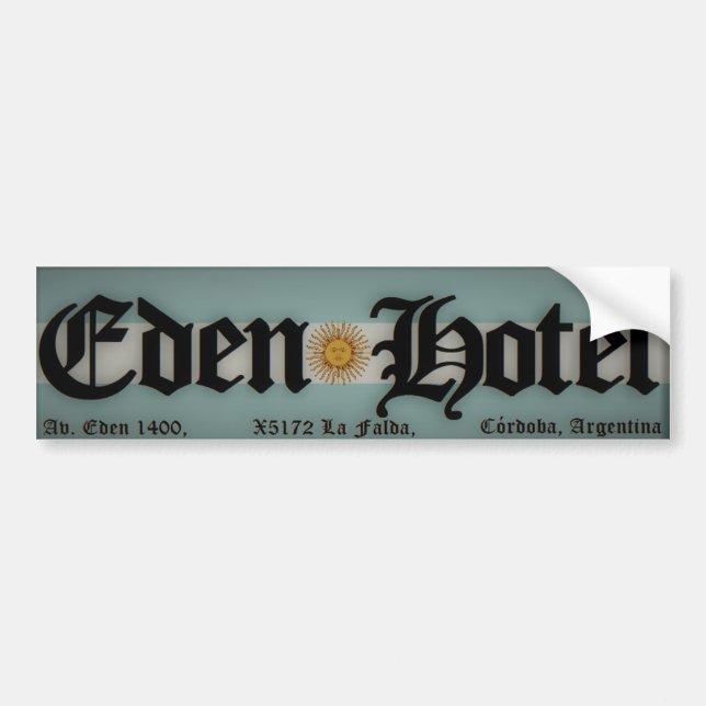 EDEN HOTEL BUMPER STICKER (Front)