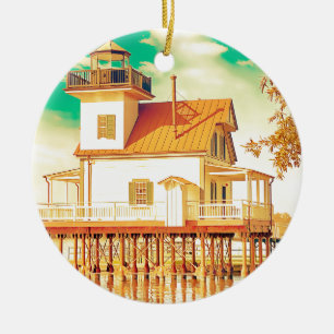 Edenton NC Lighthouse Ceramic Ornament