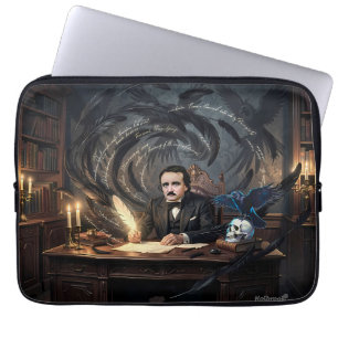 Edgar A. Poe Composing The Raven In Gothic Dreams Laptop Sleeve