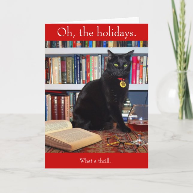 Edgar Allan Kittycat Christmas Card (Front)