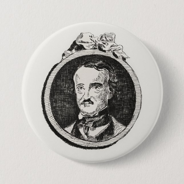 Edgar Allan Poe 3 Inch Round Button (Front)