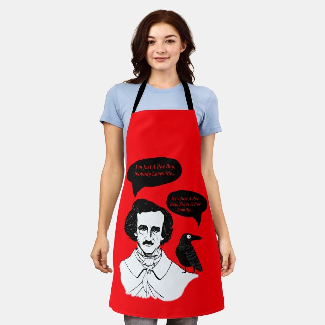 Edgar Allan Poe Boy and Raven Apron (Worn)