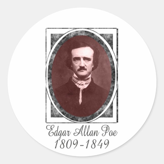 Edgar Allan Poe Classic Round Sticker (Front)
