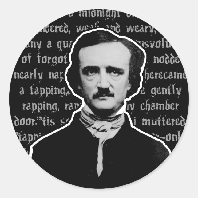 Edgar Allan Poe Classic Round Sticker (Front)