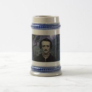 Edgar Allan Poe Gothic Raven Art Beer Stein