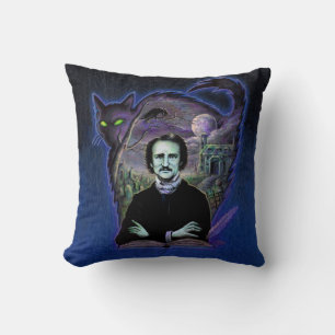 Edgar Allan Poe Gothic Throw Pillow